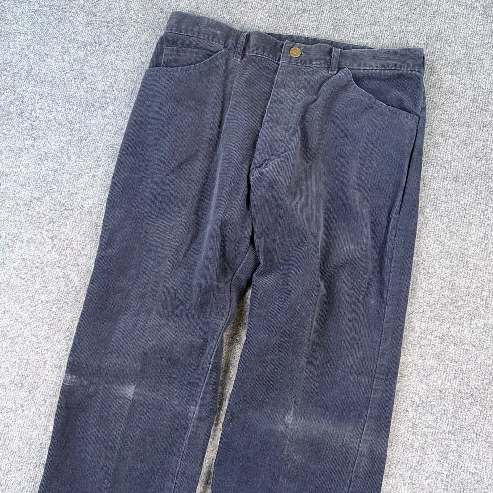Vintage Lee Riders Corduroy Pants Mens 32x32 Blue Straight Leg Made in USA  80s